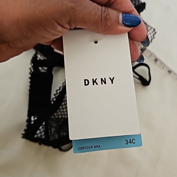 DKNY Women's Lace Lightly Padded Underwire Contour Bra 34C Black/ Cream - Picture 11 of 16